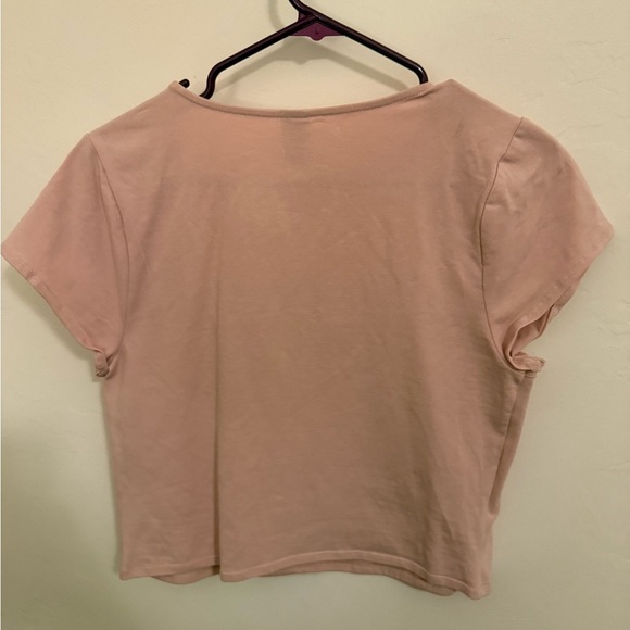 Wild Fable Fitted Pink Crop Top Short Sleeve - Picture 4 of 5